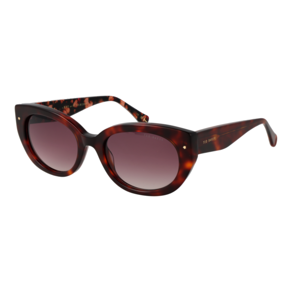 Ted Baker Oval Sonnenbrille TB1737 53100 in Braun – 45° Seitenansicht