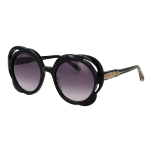 Ted Baker Rund Sonnenbrille TB1772 53001 in Schwarz – 45° Seitenansicht