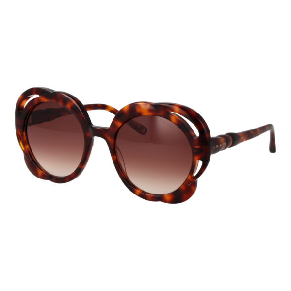 Ted Baker Rund Sonnenbrille TB1772 53100 in Havanna – 45° Seitenansicht