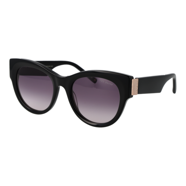 Ted Baker Katzenaugen Sonnenbrille TB1766 52001 in Schwarz – 45° Seitenansicht
