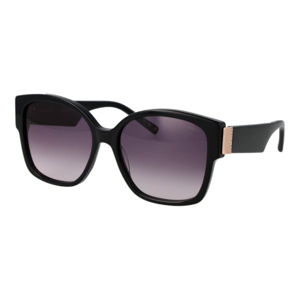 Ted Baker Quadrat Sonnenbrille TB1767 56001 in Schwarz – 45° Seitenansicht