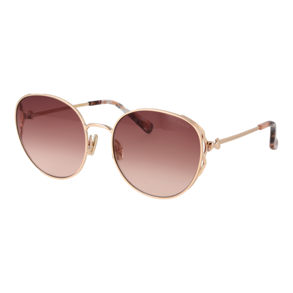 Ted Baker Rund Sonnenbrille TB1775 58401 in Gelb – 45° Seitenansicht