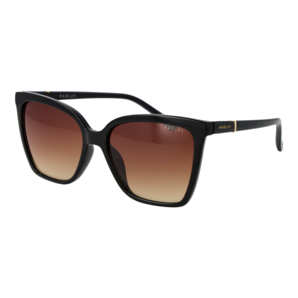 Radley Sonnenbrille RDS-6557 54104 – 45° Seitenansicht Radley Schmetterling Sonnenbrille RDS-6557 54104 in Schwarz – 45° Seitenansicht
