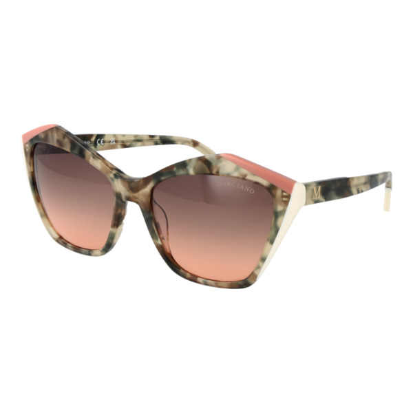 Marciano by Guess Sonnenbrille GM0832 5995F – 45° Seitenansicht Marciano by Guess Schmetterling Sonnenbrille GM0832 5995F in Oliv – 45° Seitenansicht