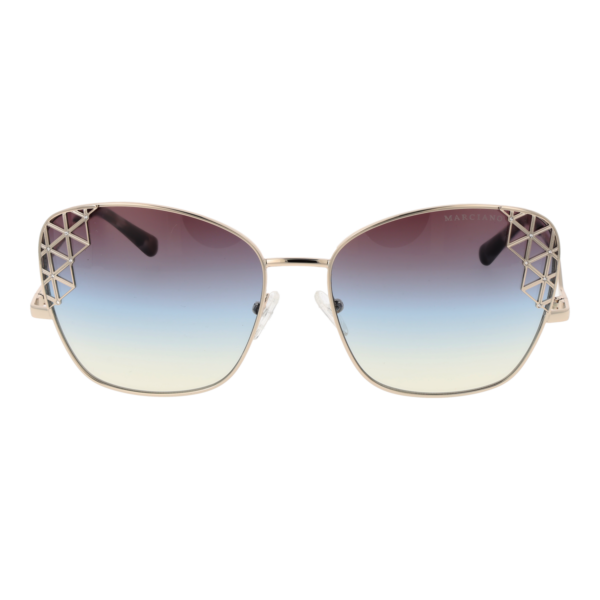 Marciano by Guess Sonnenbrille GM0830 6133W – Frontansicht mit Metall Rahmen und Blau Gläsern