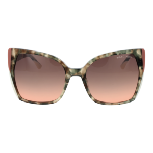 Marciano by Guess Sonnenbrille GM0831 5895F – Frontansicht mit Azetat Rahmen und Braun Gläsern