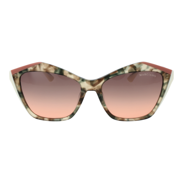 Marciano by Guess Sonnenbrille GM0832 5995F – Frontansicht mit Azetat Rahmen und Rosa Gläsern