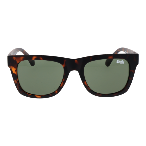 Superdry Sonnenbrille SDS-BYRONVILLE 53102A – Frontansicht mit Polycarbonat Rahmen und Grün Gläsern