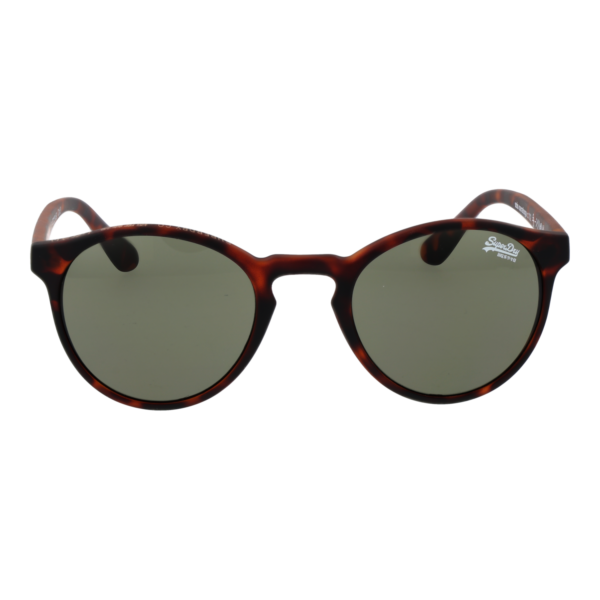 Superdry Sonnenbrille SDS-SARATOGA 47102 – Frontansicht mit Polycarbonat Rahmen und Grün Gläsern