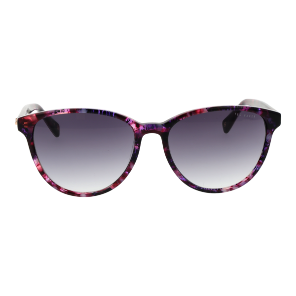 Ted Baker Sonnenbrille TB1763 57702 – Frontansicht mit Azetat Rahmen und Lila Gläsern