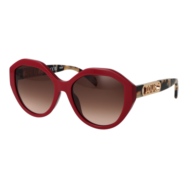 Tous Geometric Sonnenbrille STOB90 5508LA in Burgunder – 45° Seitenansicht