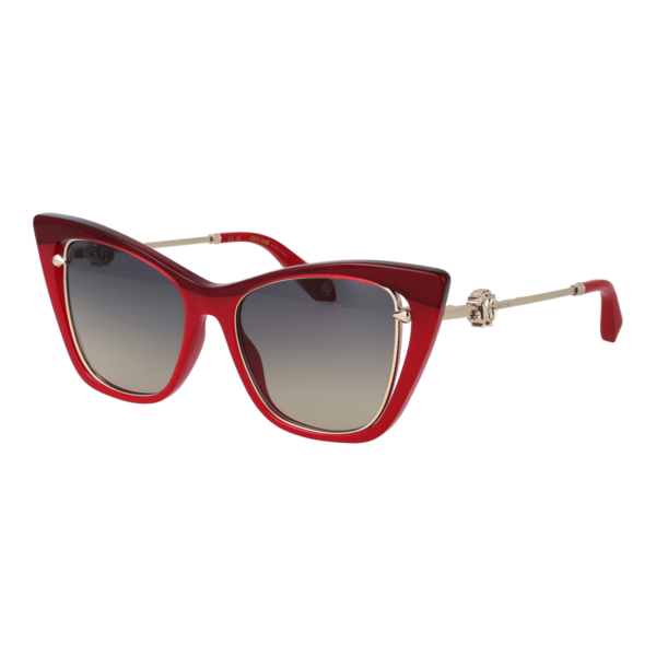 Roberto Cavalli Sonnenbrille SRC033V 5309EZ – 45° Seitenansicht Roberto Cavalli Katzenaugen Sonnenbrille SRC033V 5309EZ in Rot – 45° Seitenansicht