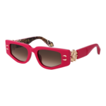 Roberto Cavalli Rechteck Sonnenbrille SRC057M 5109M3 in Pink – 45° Seitenansicht