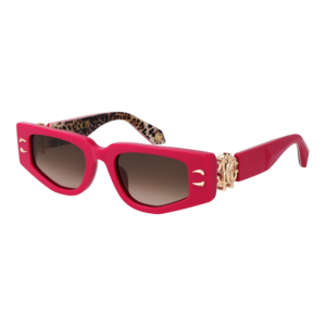 Roberto Cavalli Rechteck Sonnenbrille SRC057M 5109M3 in Pink – 45° Seitenansicht