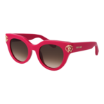 Roberto Cavalli Schmetterling Sonnenbrille SRC065M 5009M3 in Pink – 45° Seitenansicht