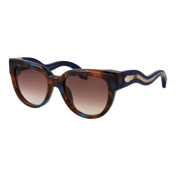 Roberto Cavalli Schmetterling Sonnenbrille SRC054 5309UV in Mehrfarbig – 45° Seitenansicht