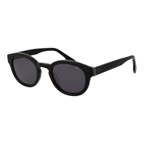 Fila Sonnenbrille SFI731 4801EP – 45° Seitenansicht Fila Panto Sonnenbrille SFI731 4801EP in Schwarz – 45° Seitenansicht