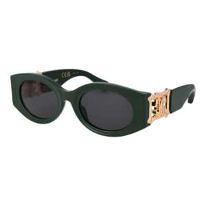Roberto Cavalli Oval Sonnenbrille SRC064 530D80 in Grün – 45° Seitenansicht
