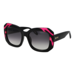 Just Cavalli Quadrat Sonnenbrille SJC085 5409P2 in Schwarz – 45° Seitenansicht