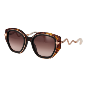 Roberto Cavalli Schmetterling Sonnenbrille SRC096M 5209TC in Schwarz – 45° Seitenansicht