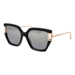 Chopard Quadrat Sonnenbrille SCH378M 55BLKX in Schwarz – 45° Seitenansicht