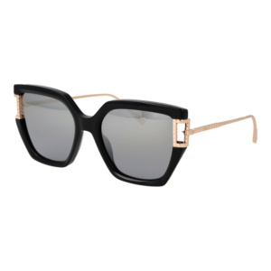 Chopard Quadrat Sonnenbrille SCH378M 55BLKX in Schwarz – 45° Seitenansicht