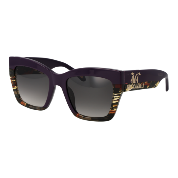Just Cavalli Quadrat Sonnenbrille SJC102V 5309NU in Lila – 45° Seitenansicht