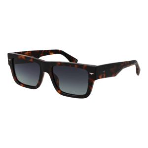 Police Rechteck Sonnenbrille SPLQ87 540C10 in Havanna – 45° Seitenansicht