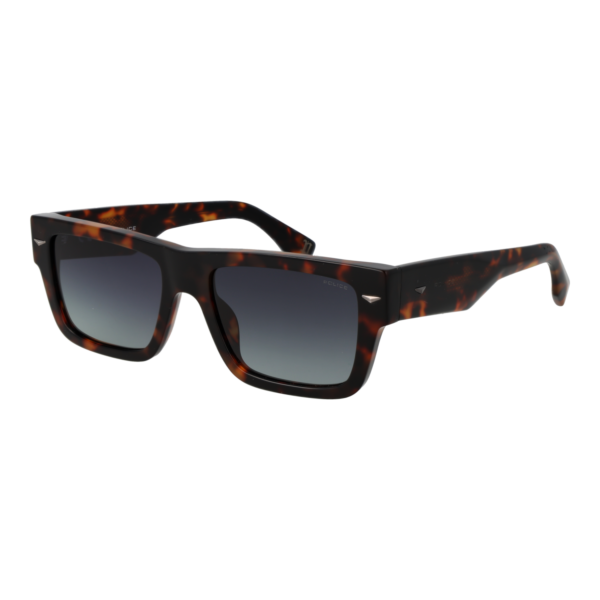Police Rechteck Sonnenbrille SPLQ87 540C10 in Havanna – 45° Seitenansicht