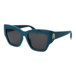 Furla Quadrat Sonnenbrille SFU891 5408UE in Blau – 45° Seitenansicht