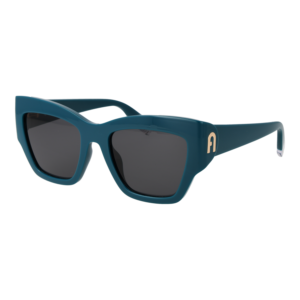 Furla Quadrat Sonnenbrille SFU891 5408UE in Blau – 45° Seitenansicht