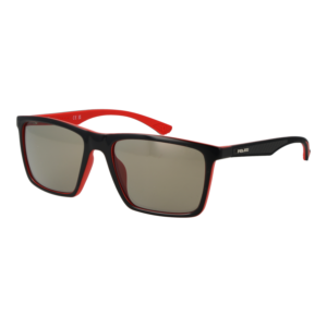 Police Quadrat Sonnenbrille SPLN26 5406TY in Schwarz – 45° Seitenansicht