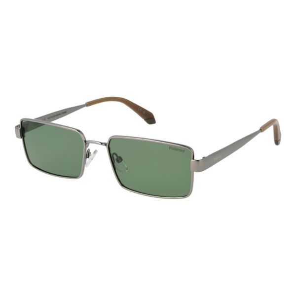 Polaroid Rechteck Sonnenbrille PLD 6255/S/X 566LBUC in Gunmetal – 45° Seitenansicht