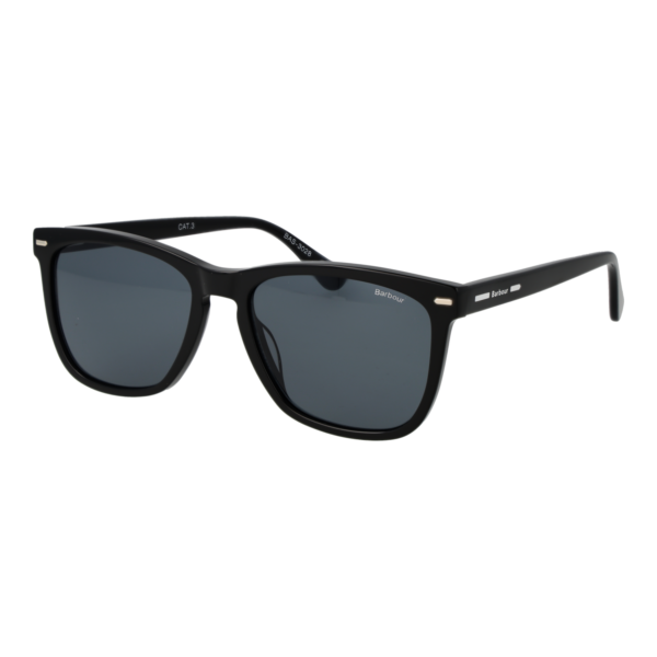 Barbour Sonnenbrille BAS 3028 55104 – 45° Seitenansicht Barbour Quadrat Sonnenbrille BAS 3028 55104 in Schwarz – 45° Seitenansicht