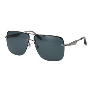 Trussardi Quadrat Sonnenbrille TSM3001 64T01 in Silber – 45° Seitenansicht