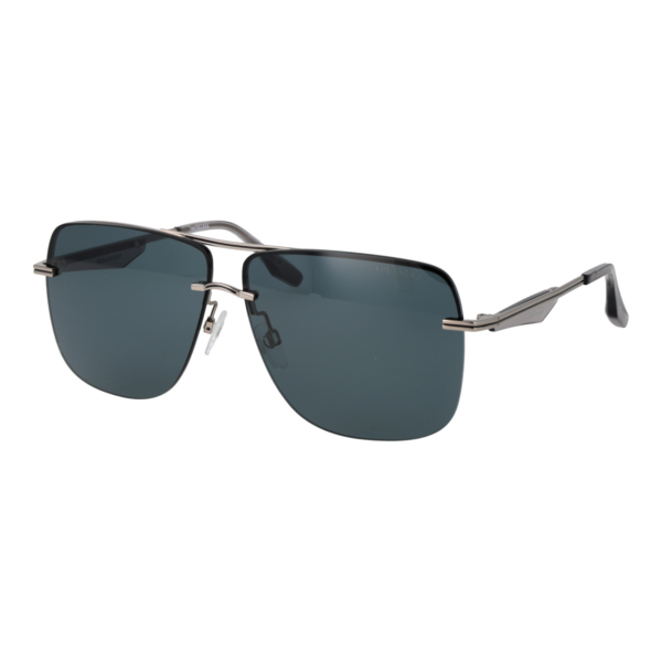 Trussardi Quadrat Sonnenbrille TSM3001 64T01 in Silber – 45° Seitenansicht