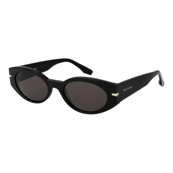 Trussardi Oval Sonnenbrille TSW9017 54A01 in Schwarz – 45° Seitenansicht