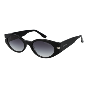 Trussardi Oval Sonnenbrille TSW9017 54A02 in Schwarz – 45° Seitenansicht