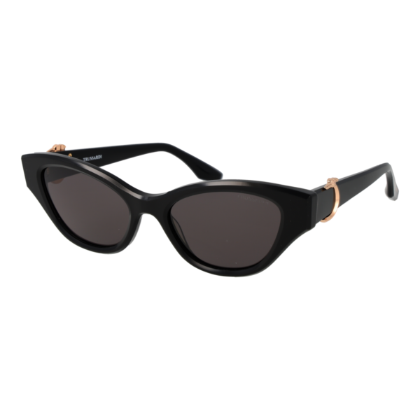 Trussardi Katzenaugen Sonnenbrille TSW9021 55A01 in Schwarz – 45° Seitenansicht