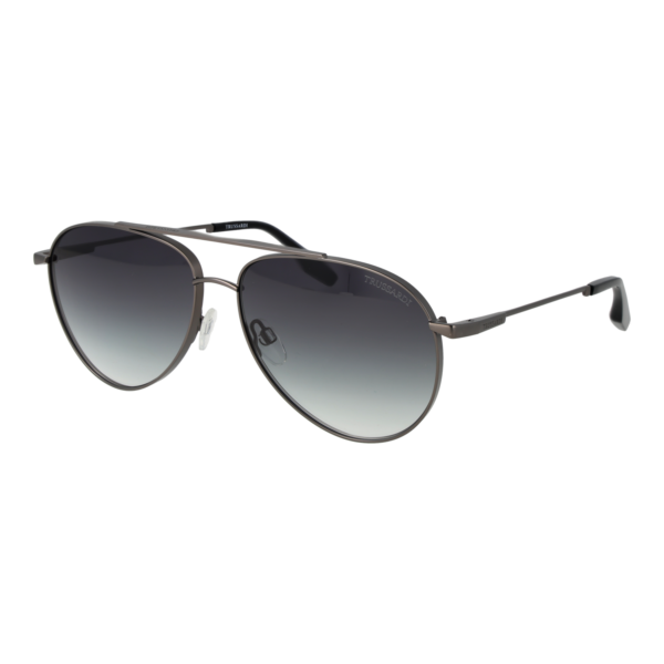 Trussardi Pilotenbrille Sonnenbrille TSM3015 6202B in Gunmetal – 45° Seitenansicht