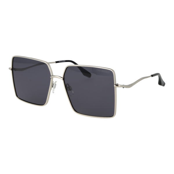 Trussardi Sonnenbrille TSW3010 5903A – 45° Seitenansicht Trussardi Quadrat Sonnenbrille TSW3010 5903A in Silber – 45° Seitenansicht