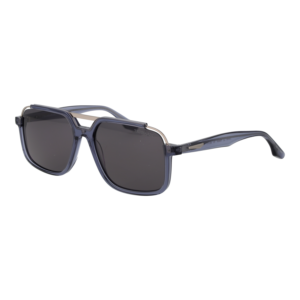 Trussardi Quadrat Sonnenbrille TSM9037 58T01 in Blau – 45° Seitenansicht