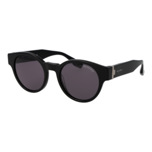 Trussardi Rund Sonnenbrille TSM9027 52A01 in Schwarz – 45° Seitenansicht