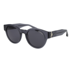 Trussardi Rund Sonnenbrille TSM9027 52T02 in Grau – 45° Seitenansicht