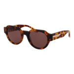 Trussardi Panto Sonnenbrille TSU9031 51G22 in Havanna – 45° Seitenansicht