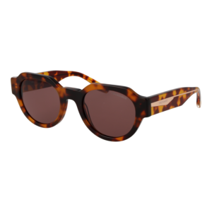 Trussardi Panto Sonnenbrille TSU9031 51G22 in Havanna – 45° Seitenansicht