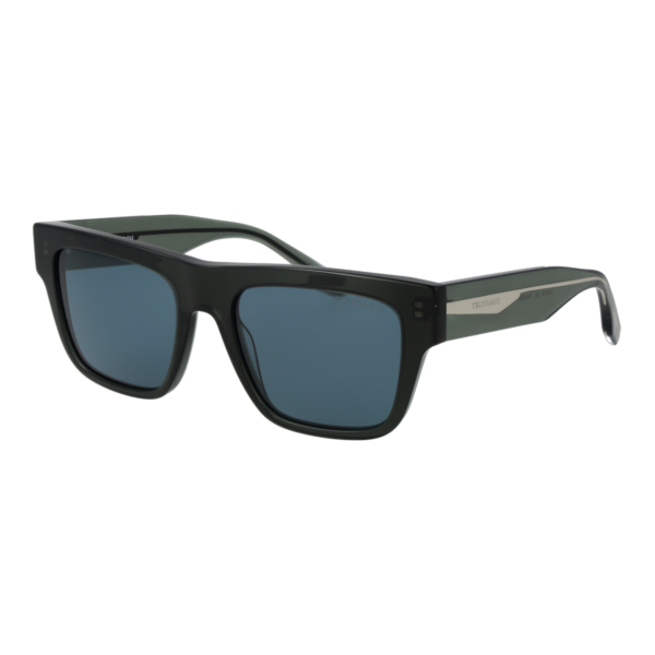 Trussardi Sonnenbrille TSU9032 53T01 – 45° Seitenansicht Trussardi Quadrat Sonnenbrille TSU9032 53T01 in Grün – 45° Seitenansicht