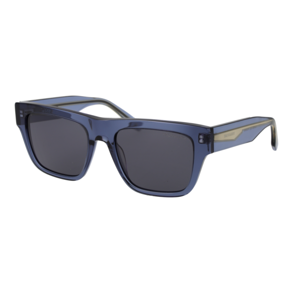 Trussardi Quadrat Sonnenbrille TSU9032 53T02 in Blau – 45° Seitenansicht