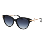 Trussardi Schmetterling Sonnenbrille TSW9025 55A01 in Schwarz – 45° Seitenansicht