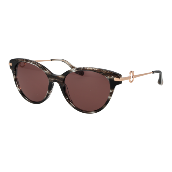 Trussardi Schmetterling Sonnenbrille TSW9025 55E01 in Braun – 45° Seitenansicht